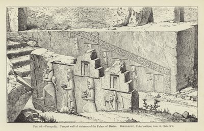 Persépolis, Muro de parapeto de la escalera del Palacio de Darío de French School