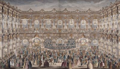 Vista en perspectiva del Salón de Baile, construido en el patio del Hotel de Ville de French School