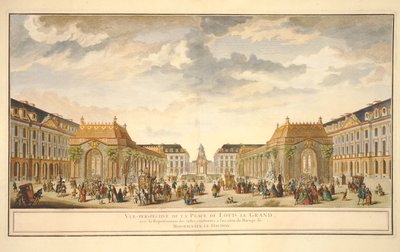 Vista en perspectiva de la Place de Louis le Grand con las salas construidas para la ocasión del matrimonio de Monseigneur le Dauphin de French School