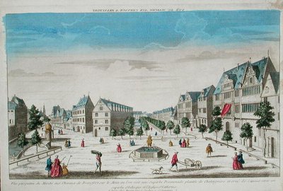 Vista en perspectiva del Rossmarkt, Frankfurt de French School
