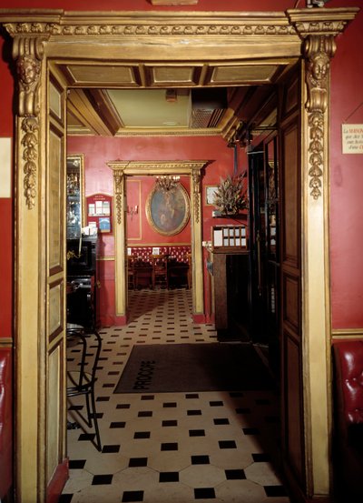 Vista en perspectiva del café Procope, París de French School