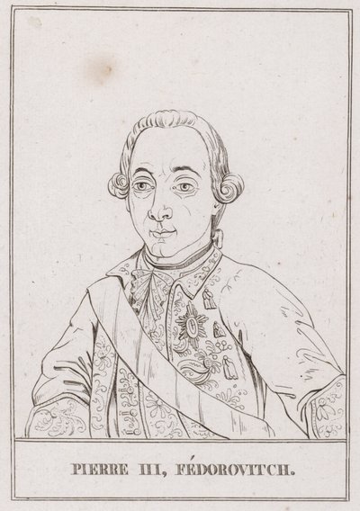 Pedro III, Zar de Rusia (grabado) de French School