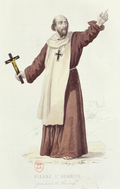 Pedro el Ermitaño (c.1050-1115) predicando la Primera Cruzada en 1095, c.1840 de French School