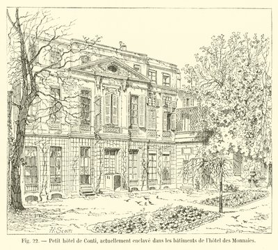 Pequeño hotel de Conti, actualmente enclavado en los edificios del hotel de la Moneda de French School