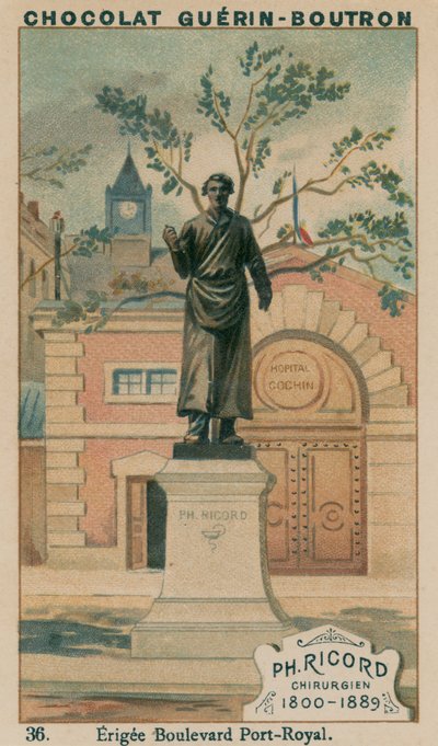 Ph Ricord, Cirujano, 1800-1889, Erigida en Boulevard Port-Royal de French School