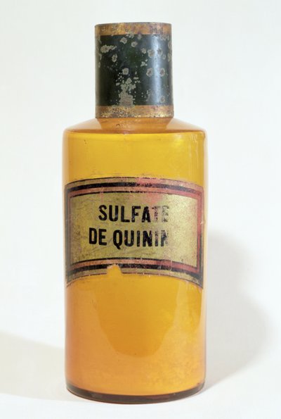 Botella farmacéutica de quinina (vidrio) de French School