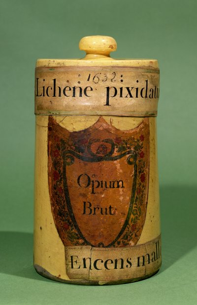 Jarra farmacéutica para almacenar opio crudo, 1632 de French School