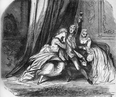 Felipe II Duque de Orleans (el Regente) (1674-1723) y sus dos hijas Marie Louise Elisabeth d