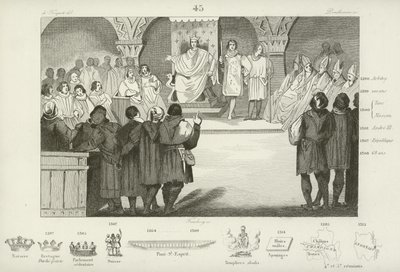 Felipe IV de Francia convoca a los Estados Generales, Palacio del Louvre, París, 1302 de French School