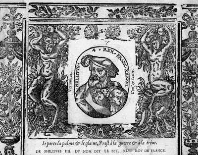 Felipe IV, el Hermoso, retrato grabado en medallón de French School