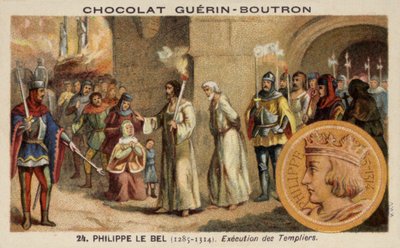 Felipe el Hermoso y la ejecución de los Caballeros Templarios, 1314 de French School