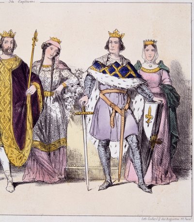 Felipe Augusto e Isabel de Hainaut - en "La monarquía francesa en estampas" de French School