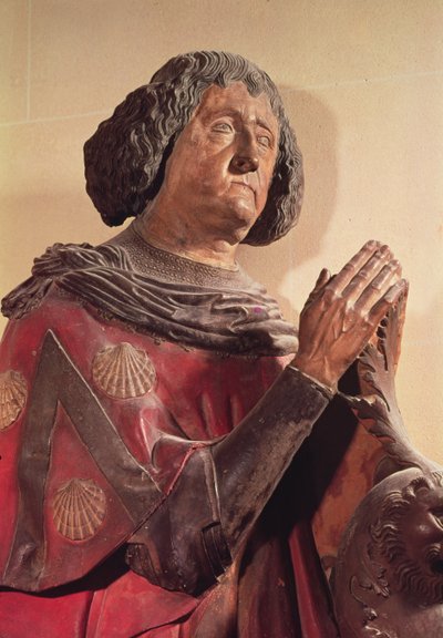 Felipe de Commynes (1447-1511) de su tumba (piedra policromada) de French School