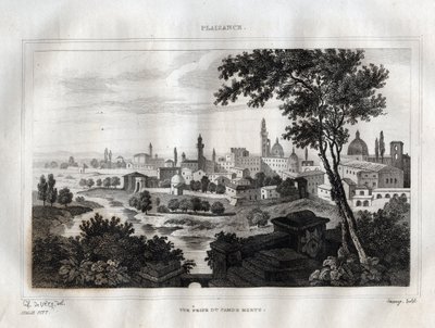 Piacenza - Grabado de “Italia pintoresca” por M. de Norvins, Ch. Nodier 1834-1836 de French School