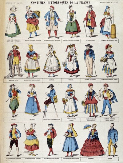 Trajes pintorescos de Francia - imagen de Epinal de French School