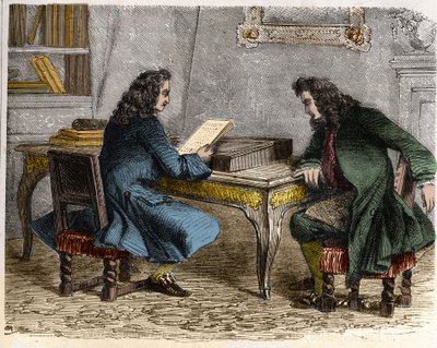 Pierre Corneille leyendo el "Cid" a su hermano Thomas Corneille antes de ir a Anne "Ninon" de l