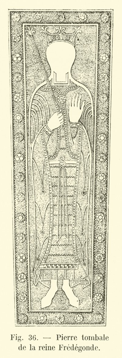 Lápida de la reina Fredegunda de French School