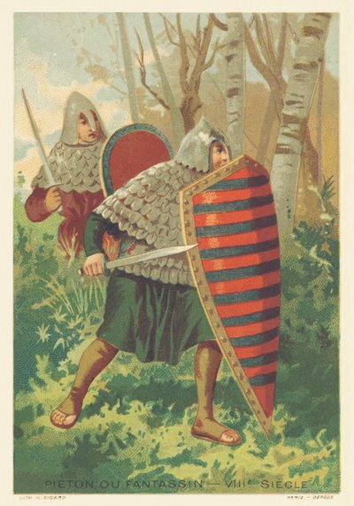 Peatón o infante en el siglo VIII de French School