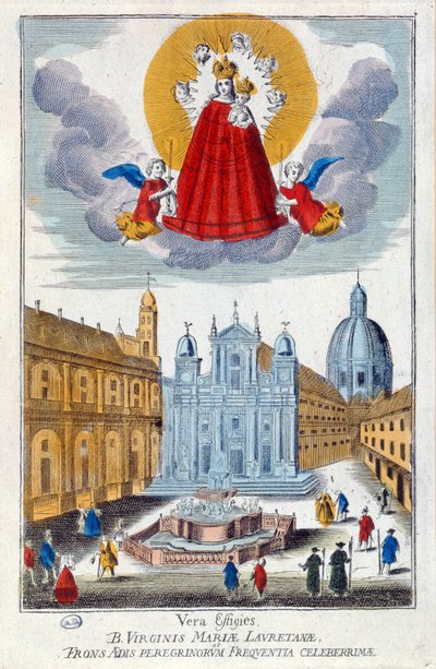 Peregrinos visitando el santuario de Nuestra Señora de Loreto, siglo XVIII de French School