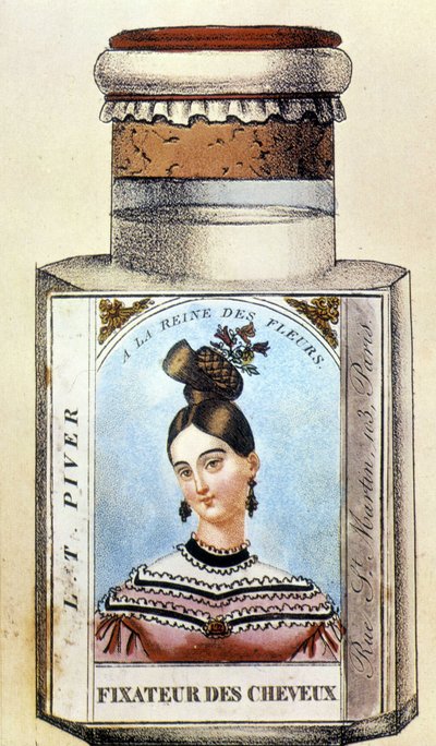 Botella de fijador de cabello Piver, circa 1830 de French School