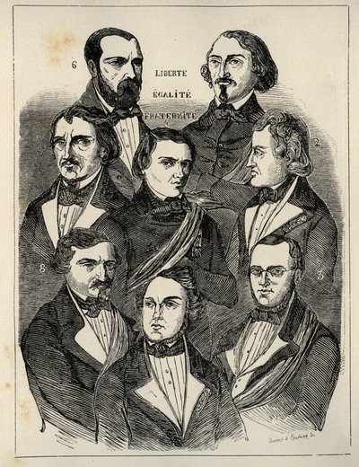 Cartel electoral 1848 - Políticos republicanos franceses de French School