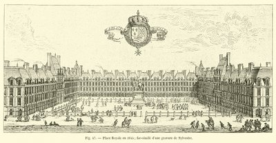 Place Royale en 1645; facsímil de una grabado de Sylvestre de French School
