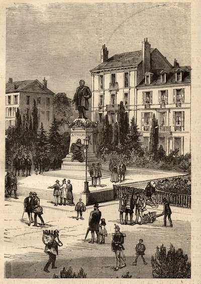 Place Thiers - centro de la ciudad de Nancy, en el departamento de Meurthe-et-Moselle, en la región de Lorena - grabado en “PATRIE” - DESCRIPCIÓN PICTÓRICA DE FRANCIA EN 6 VOLÚMENES POR LUCIEN HUARD de French School