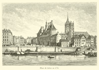 Plaza de Grève en 1778 de French School