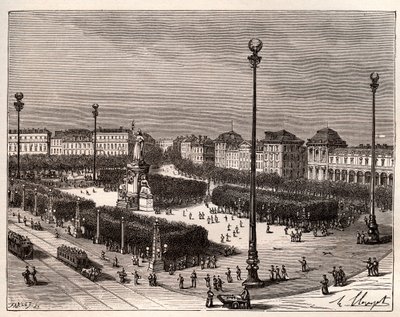 Plaza de la República en París - grabado en 