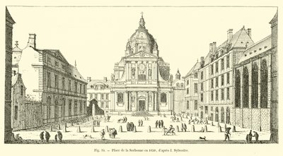 Plaza de la Sorbonne en 1650, según I. Sylvestre de French School
