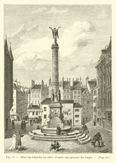 Place du Chatelet en 1807 de French School