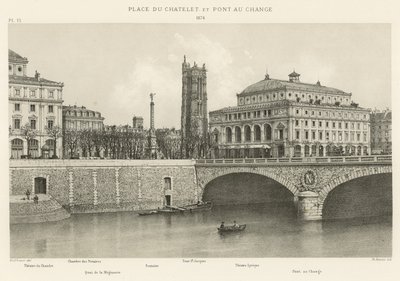 Plaza del Chatelet y Puente au Change, 1876 de French School