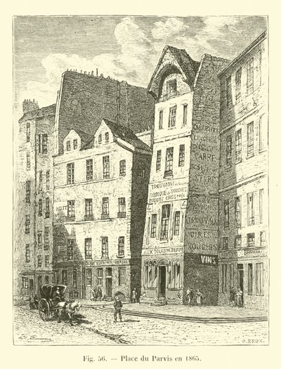 Place du Parvis en 1865 de French School