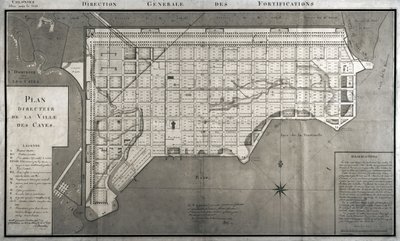 Plan Director de la Ciudad de Cayes, 1789 de French School
