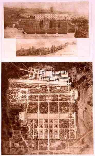 Plano y Vista de la Villa d