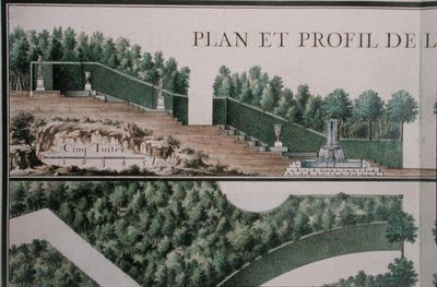 Plano y sección transversal del Grove, de 