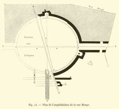 Plano del anfiteatro de la rue Monge de French School