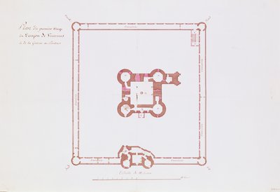 Plano del primer piso del Donjon en Vincennes, 1810 de French School