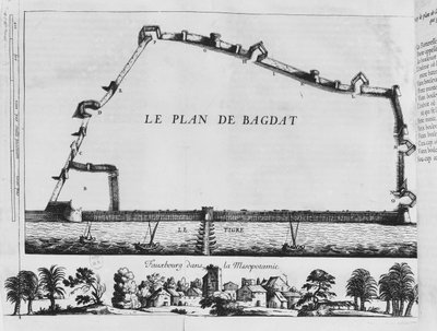Plano de Bagdad, de Les Six Voyages de J. B. Tavernier, 1676 de French School
