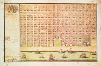 Plano de Nueva Orleans, 1738 de French School