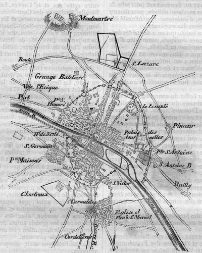 Plano de París bajo Carlos V de French School