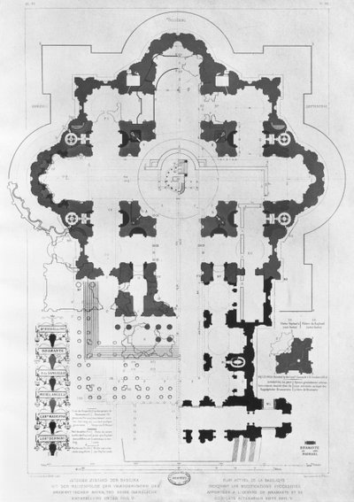 Plano de la Basílica de San Pedro de French School