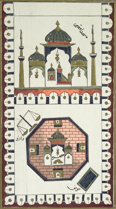 Plano de la Mezquita Al-Aqsa y la Cúpula de la Roca, según un manuscrito árabe del siglo XVIII de French School