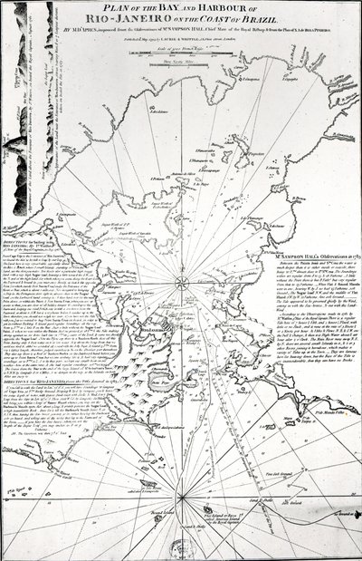 Plano de la Bahía y Puerto de Río de Janeiro en la costa de Brasil, 1794 de French School