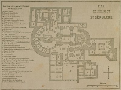 Plano de la Iglesia del Santo Sepulcro, Jerusalén de French School