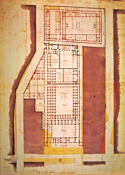 Plano de la prisión Grande y Petite Force, rue du Roi de Sicile, París de French School