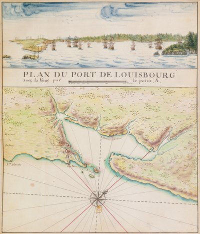 Plano del Puerto de Louisbourg de French School