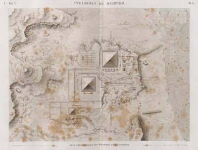 Plano de las Pirámides de Menfis y el área circundante de French School