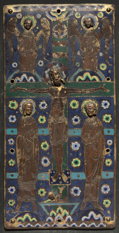 Placa de una cubierta de libro con la Crucifixión, principios de 1200 de French School