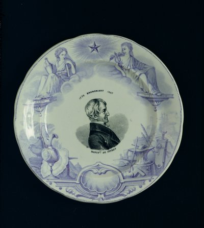 Plato con un retrato de Alexandre Brongniart (1770-1847) de French School